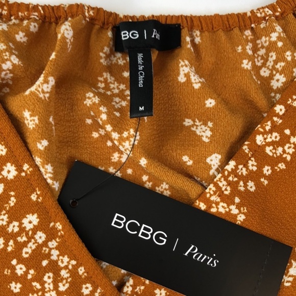 BCBG Paris Floral Stripe 3/4 Sleeve Woven Top Size M - Picture 12 of 14